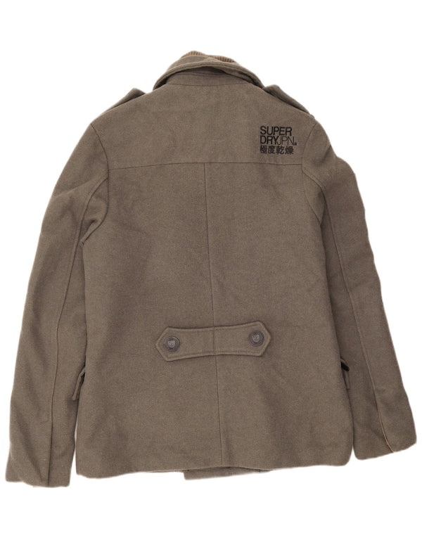 Superdry Chaquetón para hombre, talla 40, lana gris grande