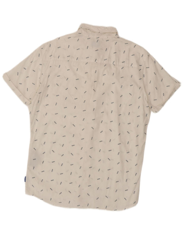 Jack & Jones Hombre Camisa De Manga Corta Large White Spotted Cotton