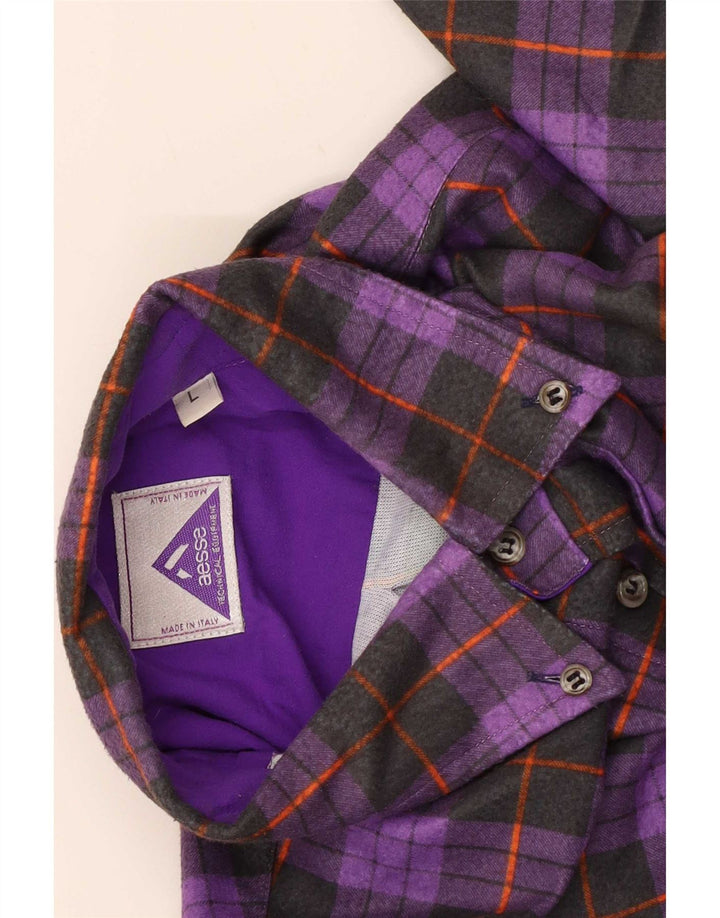 Camisa Aesse Hombre Large Cuadros Morados
