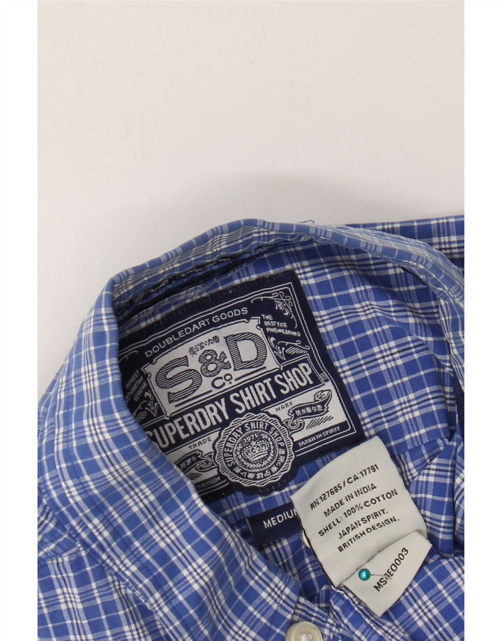 Camisa Superdry Hombre De Algodón A Cuadros Azul Medio