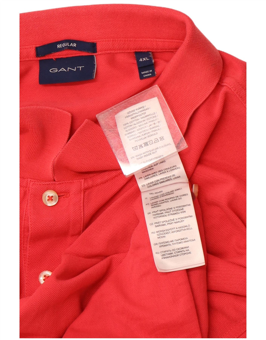 GANT Polo Regular para Hombre 4XL Algodón Rojo