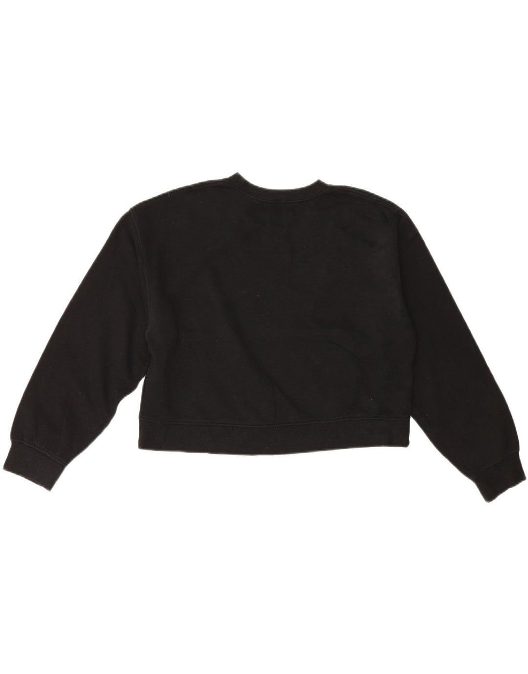 Zara Mujer Crop Sudadera Jumper UK 44 Mediano Negro Algodón