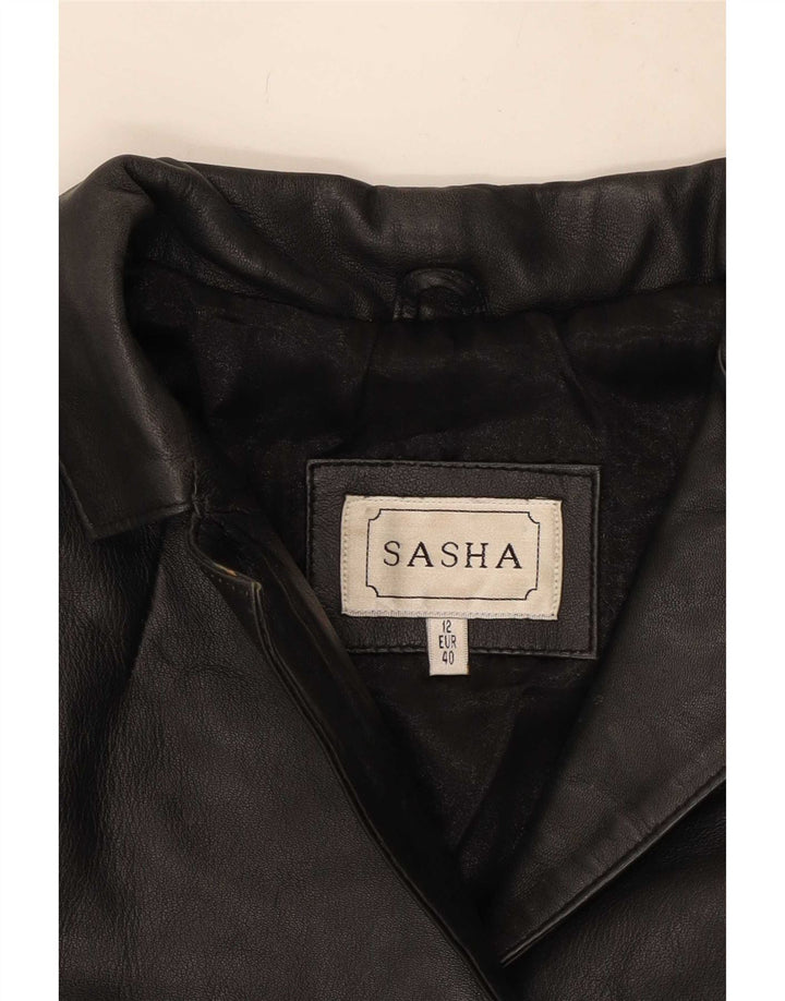 Sasha Chaqueta de cuero para mujer Reino Unido 12 Mediano Negro