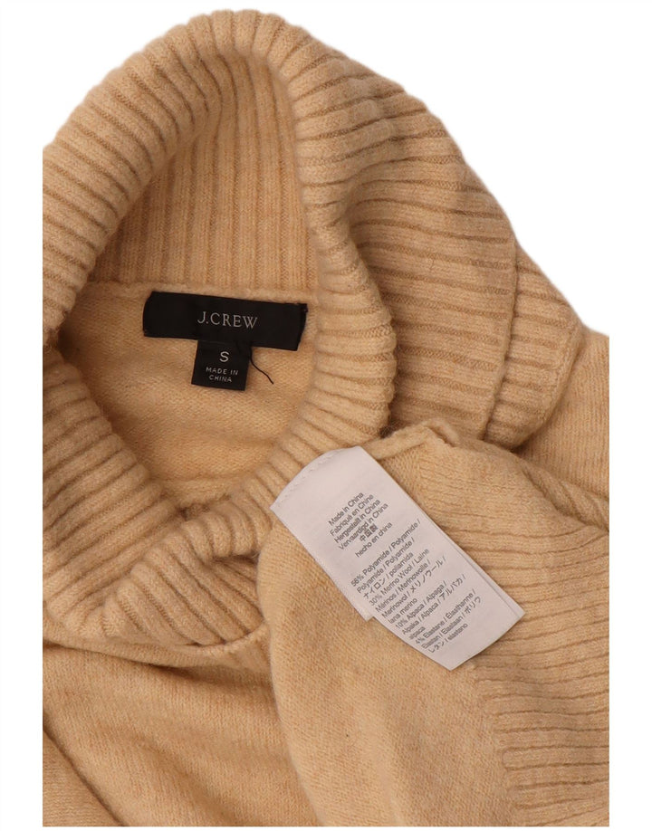 J. CREW Suéter tipo jersey de gran tamaño con cuello vuelto para mujer UK 10 Small Beige