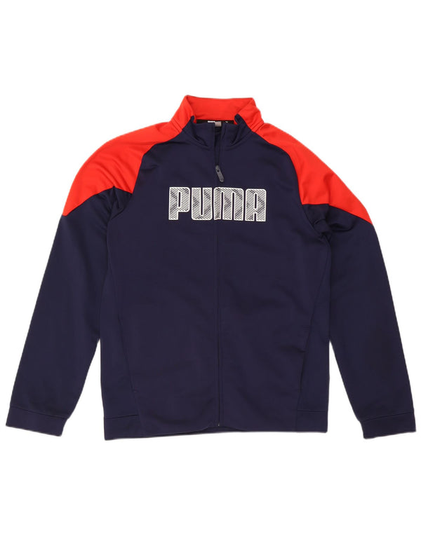 Puma - Chaqueta de chándal con gráfico para niño, 15-16 años, color azul marino