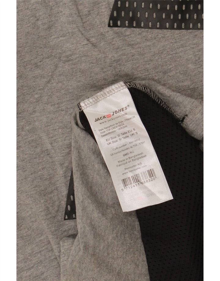 Jack & Jones Hombre Gráfico Chaleco Top Pequeño Algodón Moteado Gris