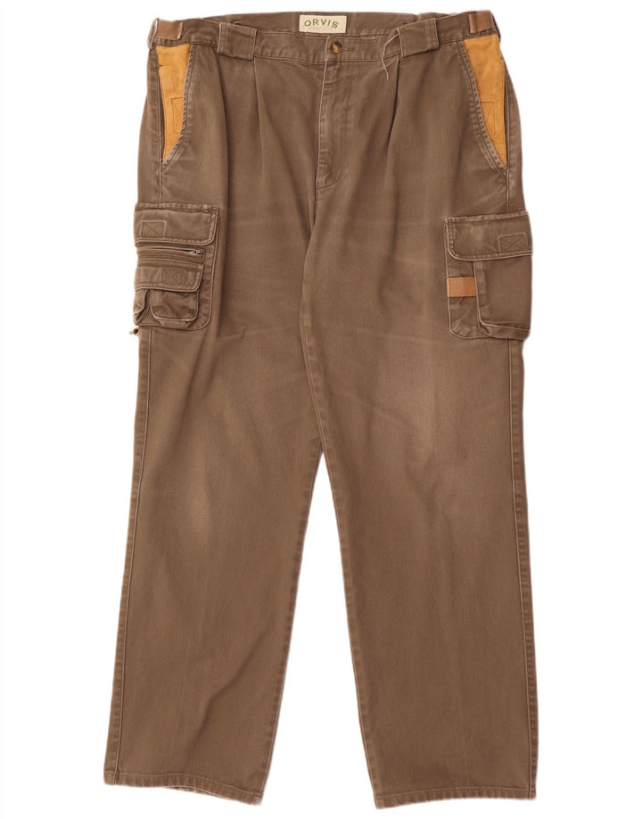 Pantalones cargo rectos Orvis para hombre W38 L32 Algodón marrón
