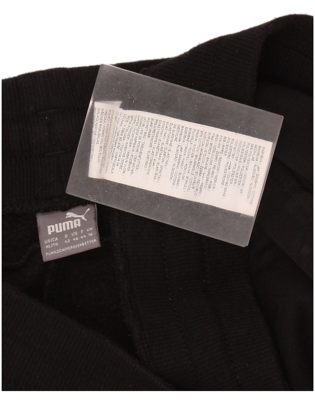 PUMA Pantalones de chándal para mujer Joggers UK 46 Large Black Cotton