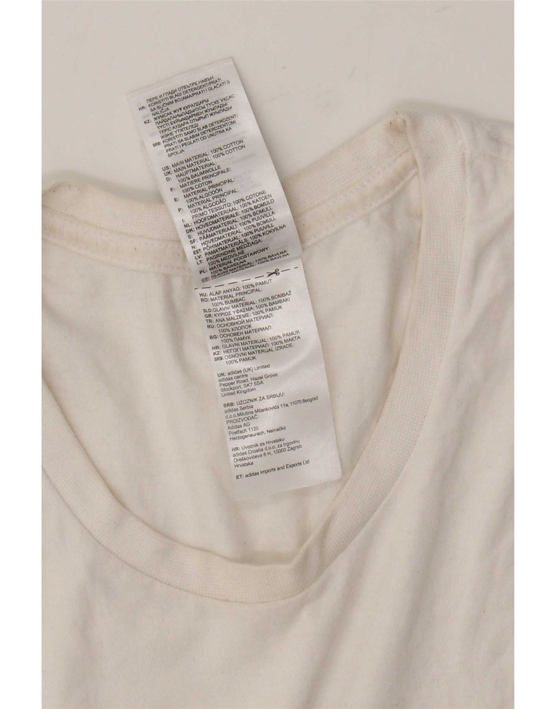 Adidas - Camiseta gráfica para hombre, tamaño mediano, algodón blanco