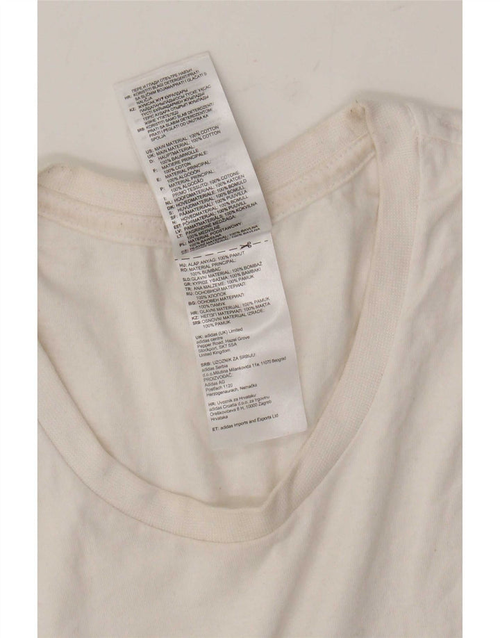 Adidas - Camiseta gráfica para hombre, tamaño mediano, algodón blanco