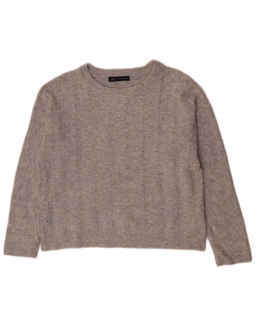 Marks & Spencer Suéter tipo jersey de gran tamaño con cuello barco para mujer UK 10 Small Grey