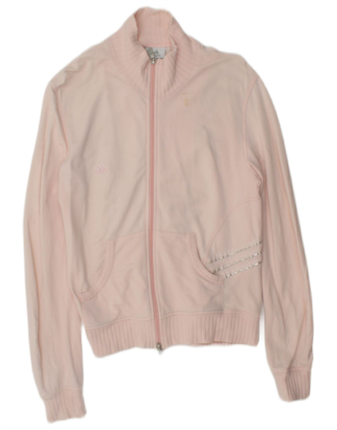 Adidas - Chaqueta de chándal para mujer, talla 40, algodón rosa medio