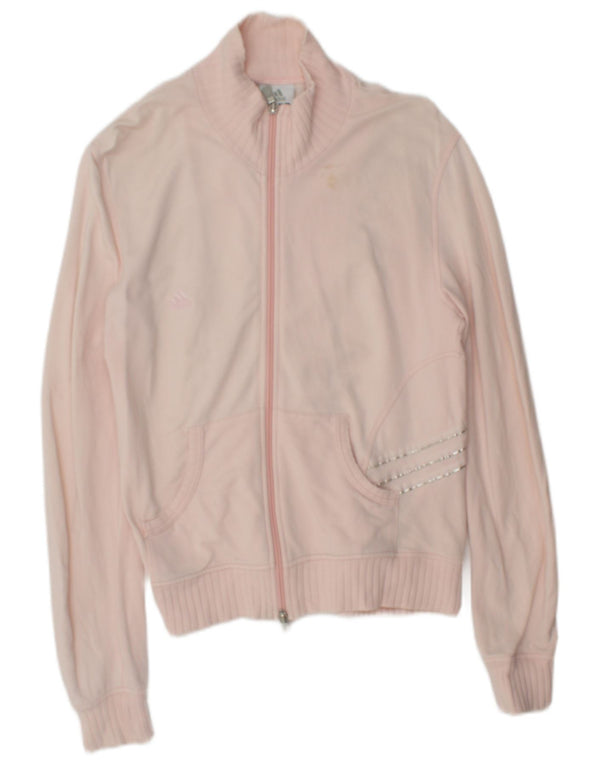 Adidas - Chaqueta de chándal para mujer, talla 40, algodón rosa medio