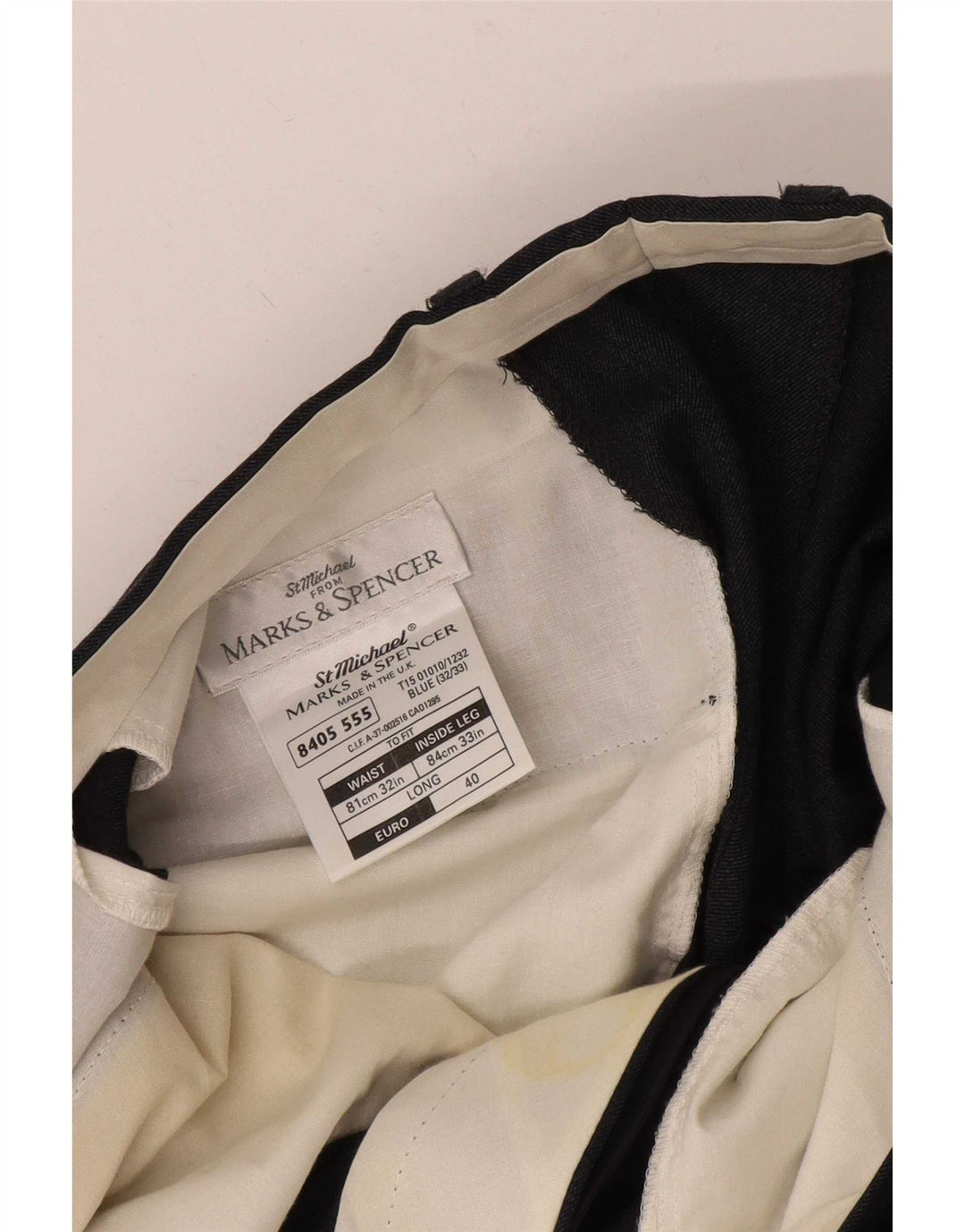Marks & Spencer Pantalón de traje recto St. Michael para hombre W32 L33 Azul marino