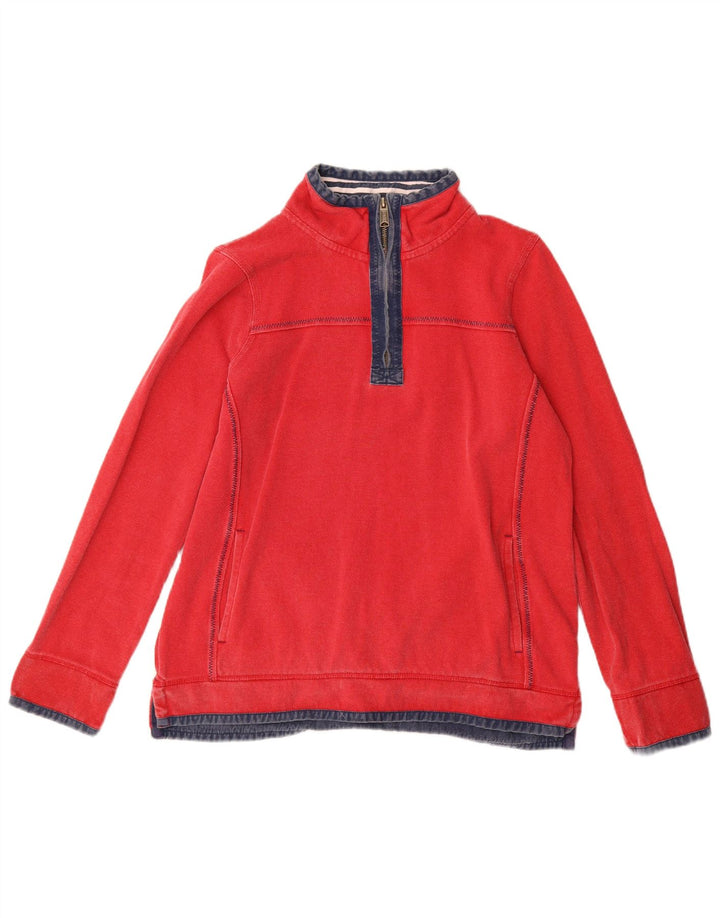 FAT FACE Sudadera con Cuello y Cremallera para Mujer UK 12 Medium Red Cotton