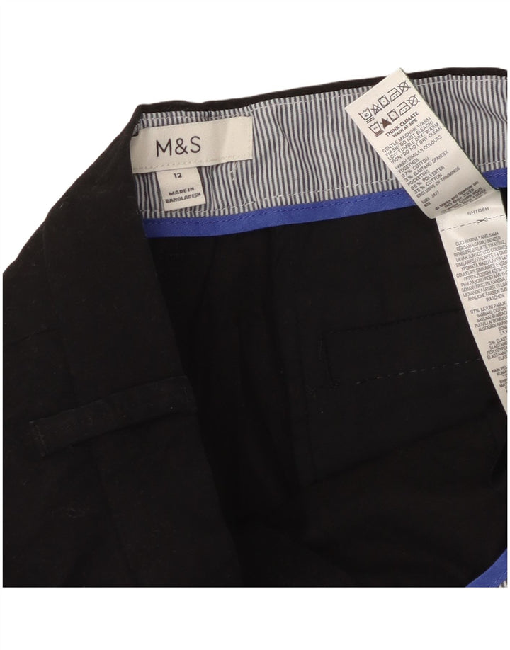 Marks & Spencer Pantalones cortos chinos para mujer UK 12 Medium W30 Algodón negro