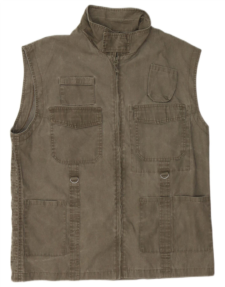 Beyond Chaleco utilitario para hombre UK 44 2XL Algodón caqui