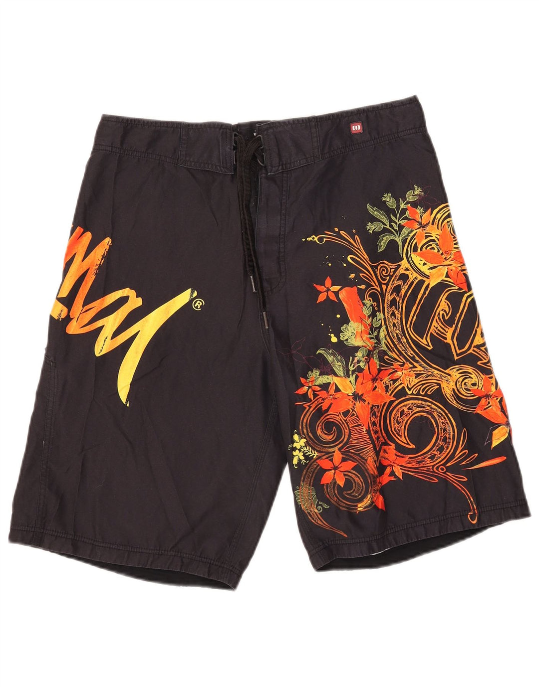Bañador gráfico para hombre animal Shorts poliéster floral negro medio