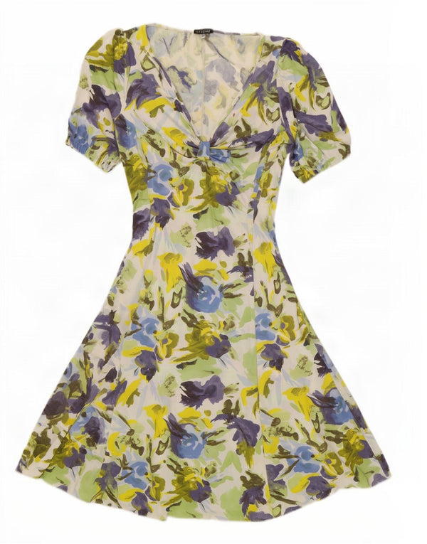 Gianfranco Ferre Vestido acampanado para mujer IT 40 Small Multicolor Floral