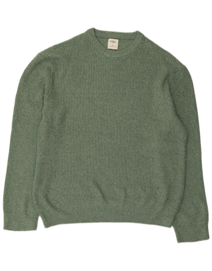 Marks & Spencer - Jersey de cuello redondo para hombre, talla 2XL, poliamida verde
