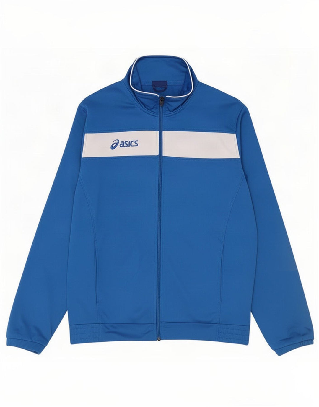 Asics Hombre Graphic Chándal Top Chaqueta Poliéster Colorblock Azul Medio