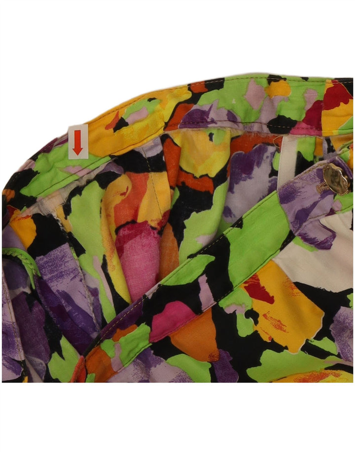 Falda recta vintage para mujer W26 pequeña floral multicolor