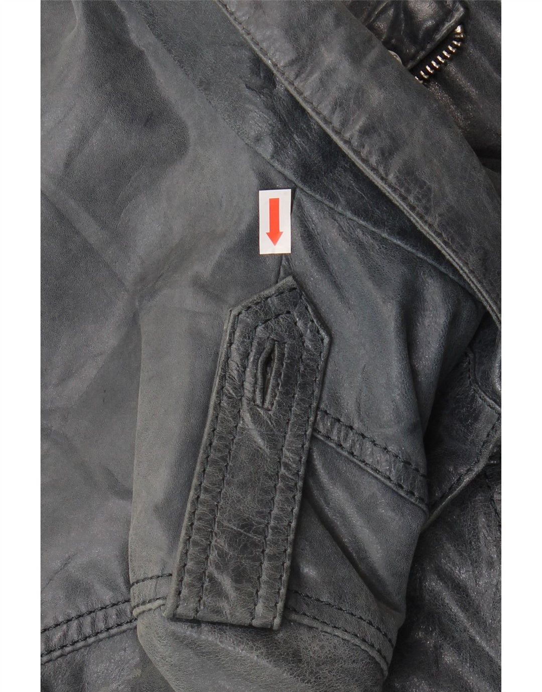 Vintage mujer bombardero chaqueta de cuero IT 46 cuero azul marino grande