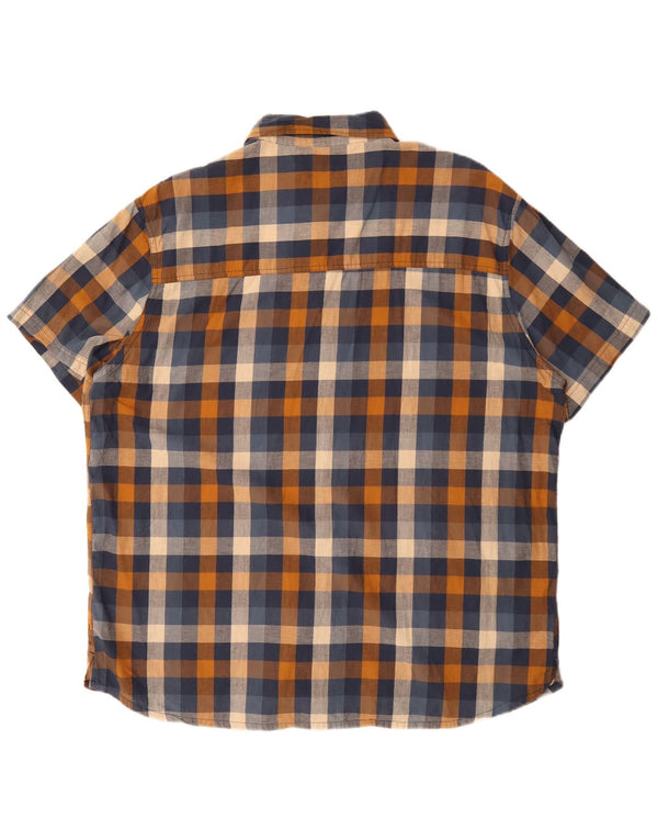 Camisa de manga corta para hombre Mountain Warehouse 3XL Algodón a cuadros multicolor