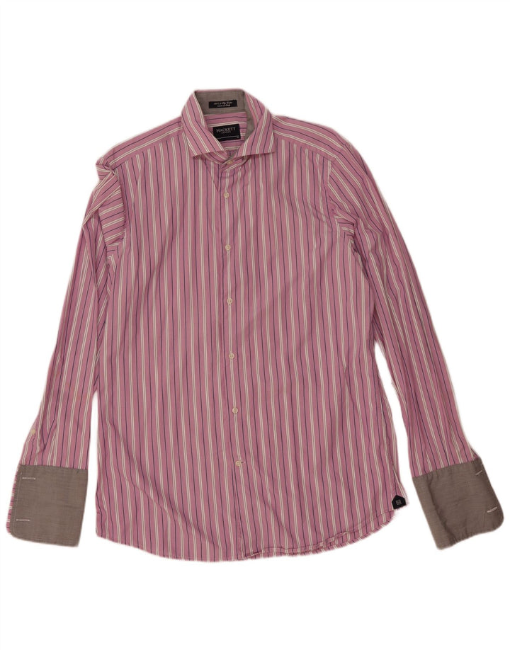 Hackett Camisa formal para hombre Talla 41 16 Algodón de rayas moradas grande