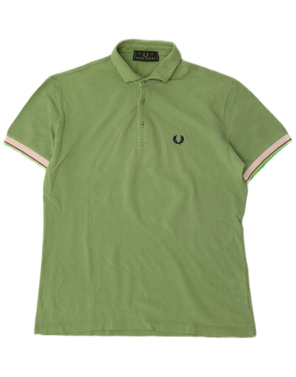 Polo Fred Perry Hombre Grande Verde Algodón