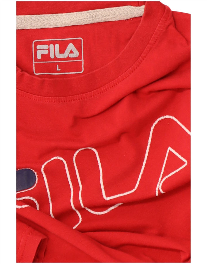 FILA - Camiseta gráfica para hombre, talla grande, color rojo