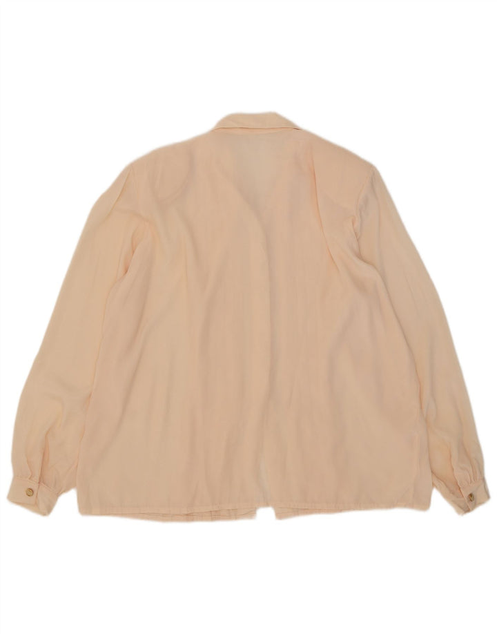 Vintage mujer camisa de gran tamaño blusa Reino Unido 18 XL rosa