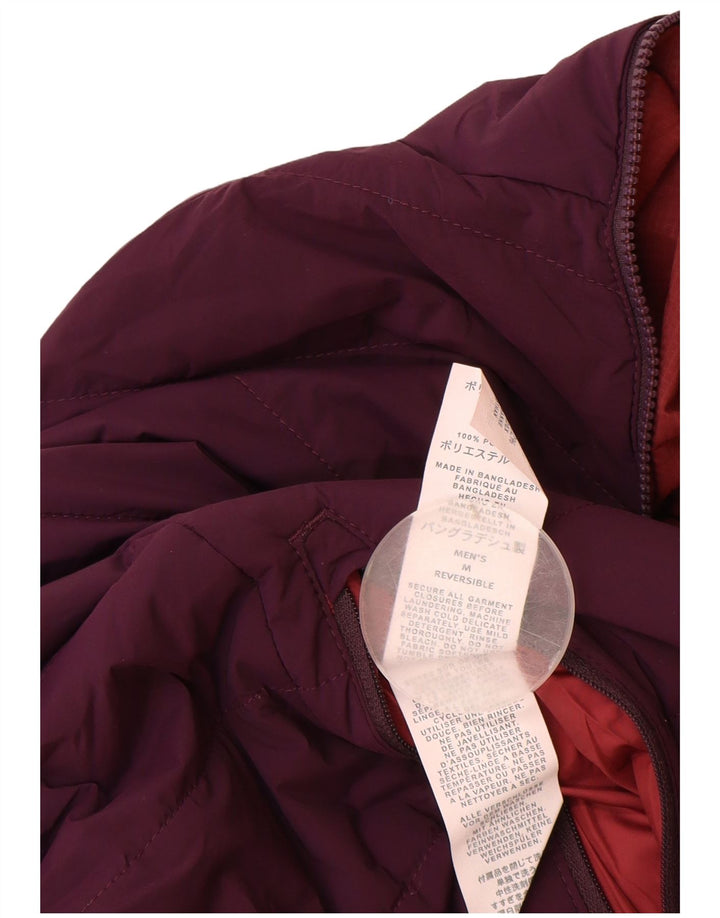 Eddie Bauer Chaqueta reversible con capucha para hombre UK 38 Medium Borgoña Nylon