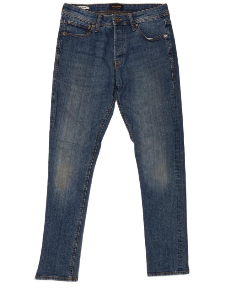 JACK & JONES Vaqueros pitillo GLENN para hombre W32 L32 Algodón azul