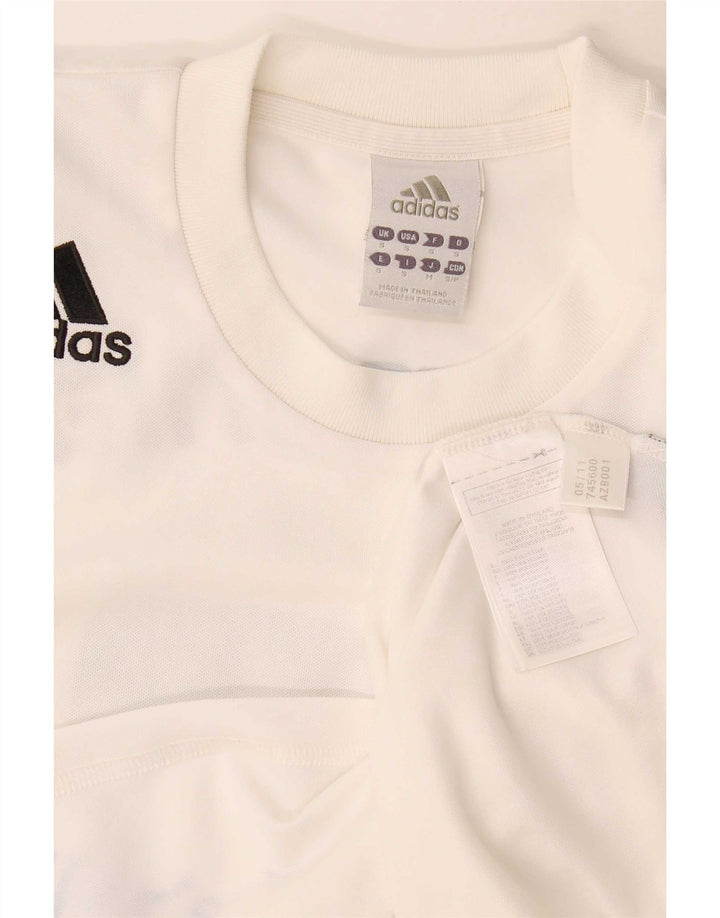 Adidas - Camiseta gráfica para hombre, talla pequeña, poliéster blanco