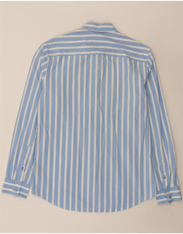 Crew Clothing Camisa para hombre Algodón a rayas azul medio