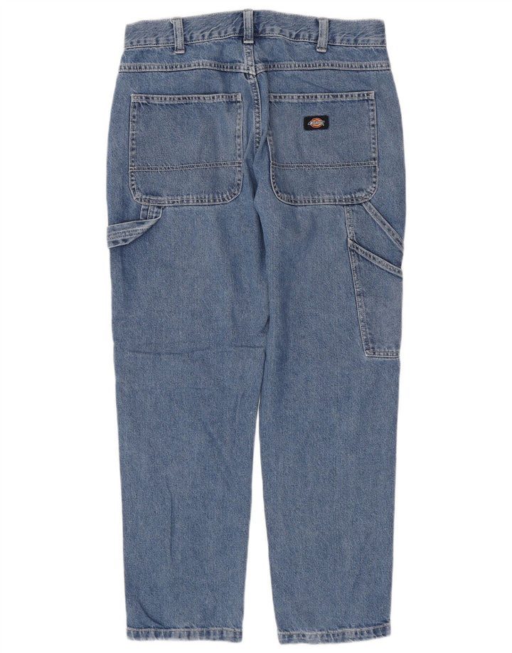 DICKIES Vaqueros cónicos cargo para hombre W32 L30 Algodón azul