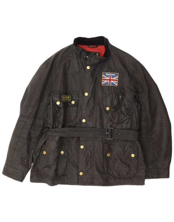 Barbour Chaqueta de algodón encerado para hombre Reino Unido 42 XL Negro
