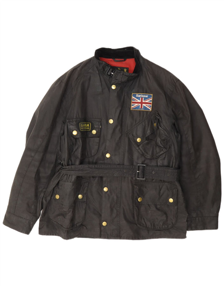 Barbour Chaqueta de algodón encerado para hombre Reino Unido 42 XL Negro