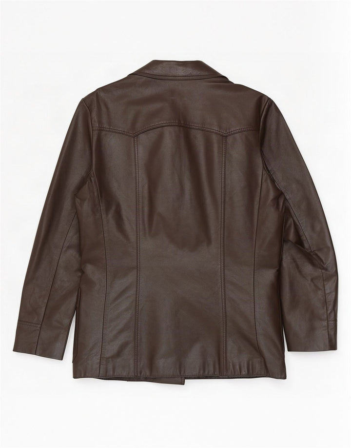 Monza Chaqueta tipo blazer de cuero con 3 botones para hombre UK 38 Marrón medio