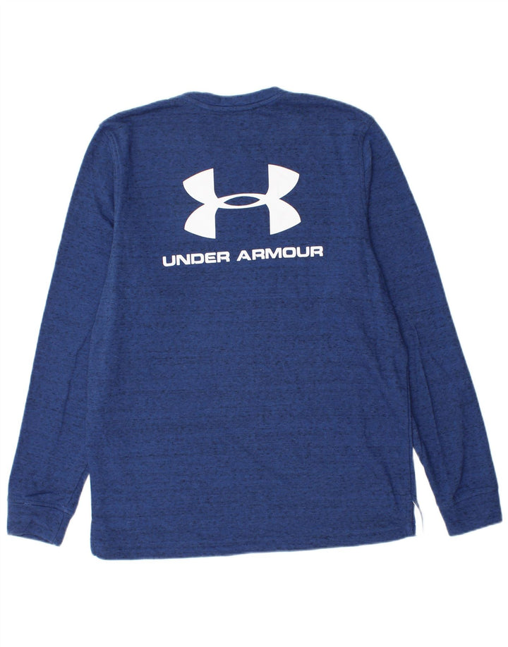 Under Armour Hombre Sudadera con gráfico tipo jersey de algodón moteado en azul medio