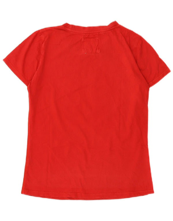 Abercrombie & Fitch Camiseta gráfica para mujer Top UK 12 Medium Red Cotton