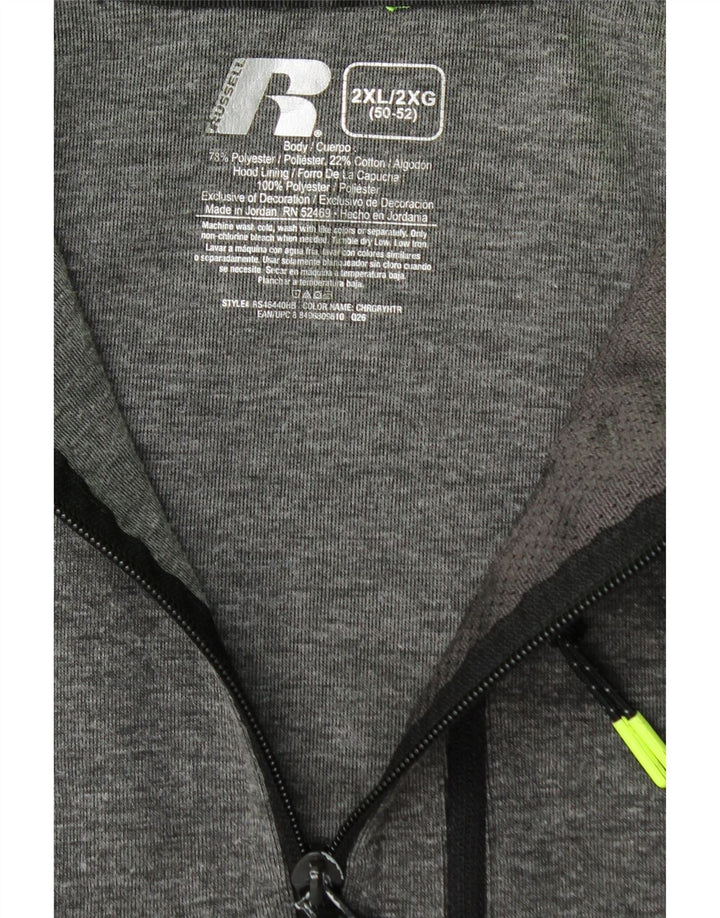 Russell Athletic Sudadera con capucha y cremallera para hombre 2XL Poliéster gris