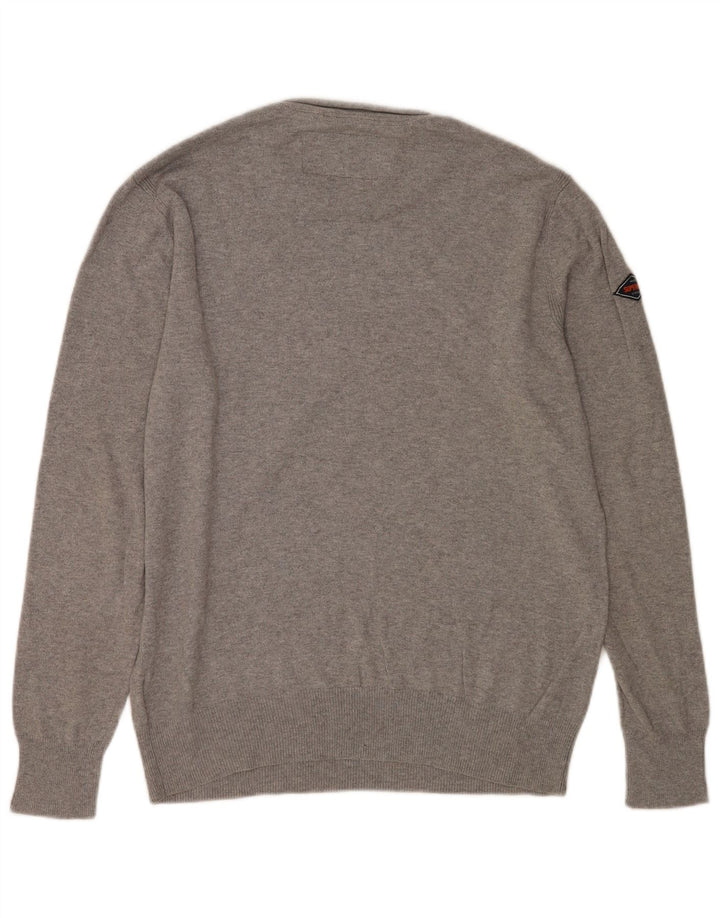 Superdry Jersey De Cuello Redondo Para Hombre Jersey De Algodón Gris Grande