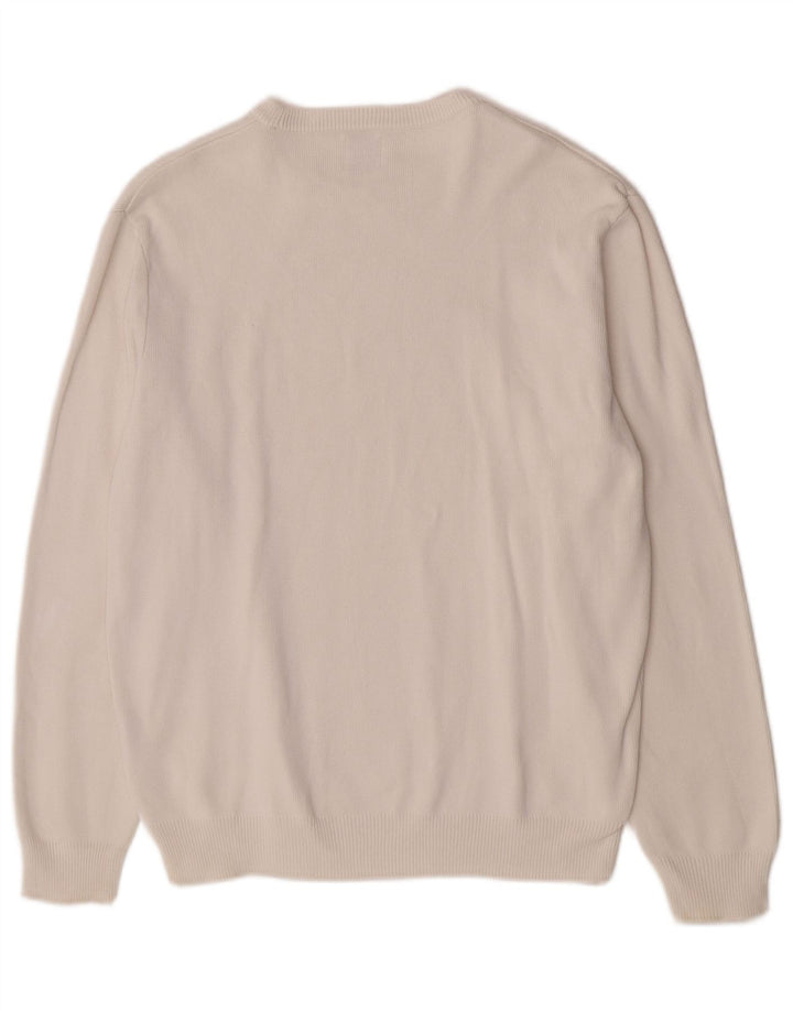 Zara Hombre Jersey Cuello Redondo Jersey Grande Algodón Blanco