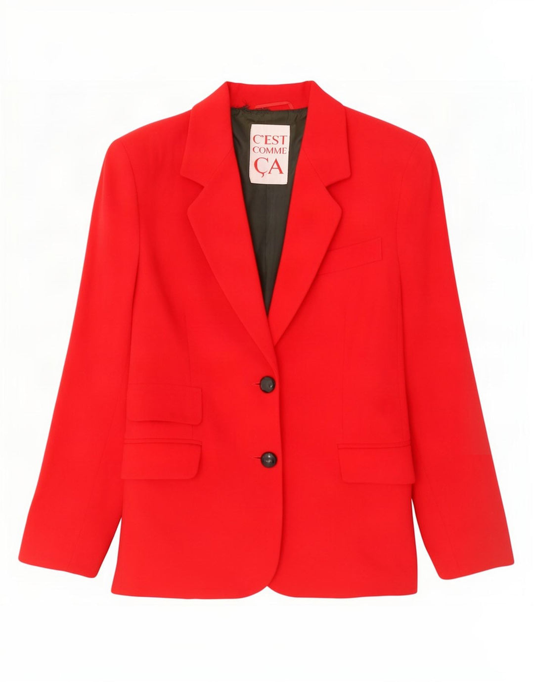 C'est Comme Chaqueta Blazer de 2 Botones para Mujer UK 44 Medium Red