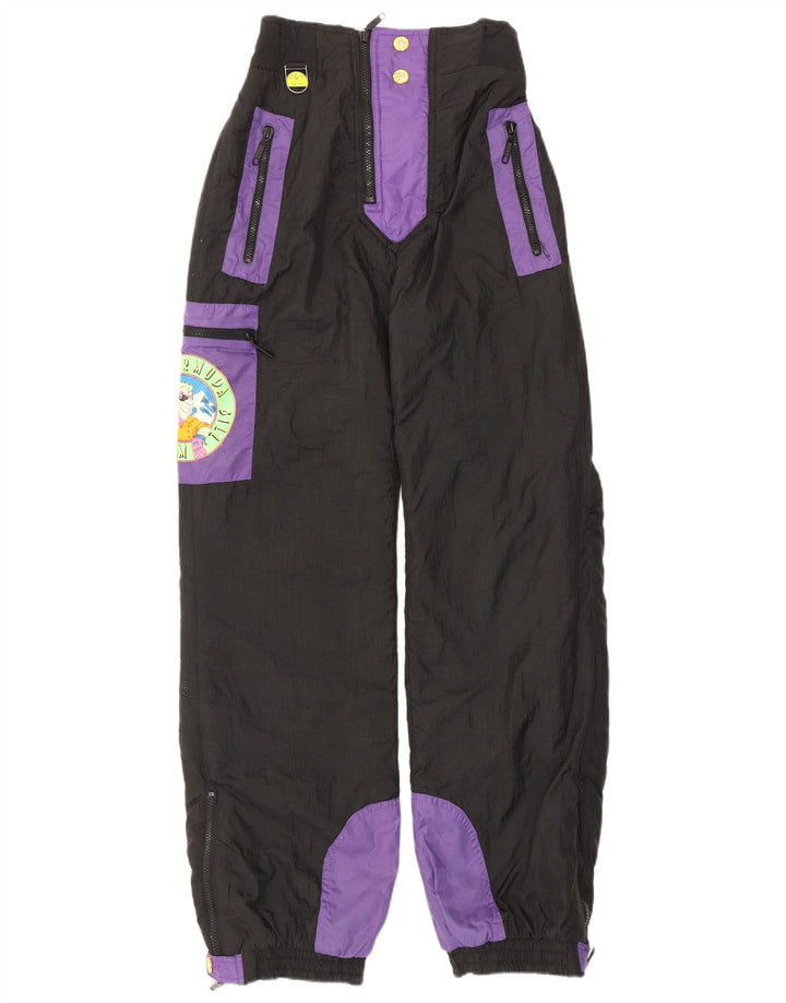 Pantalones de esquí vintage para hombre Pequeño poliéster color block negro