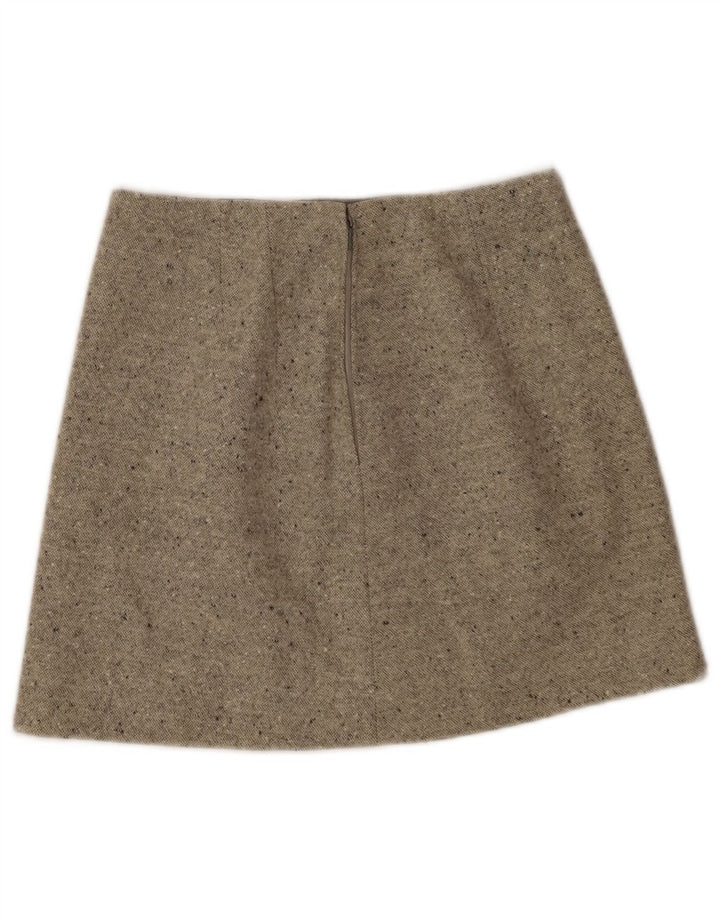 Vintage mujer mini falda W26 pequeño beige moteado