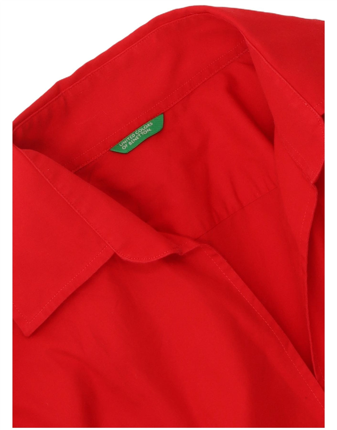 Benetton Blusa Camisera Mujer ES 42 Mediano Rojo