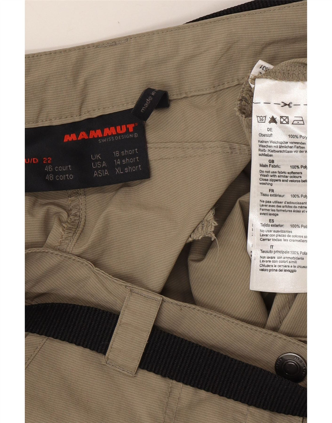 MAMMUT Pantalones cargo cortos rectos para mujer UK 18 XL W36 L31 Caqui